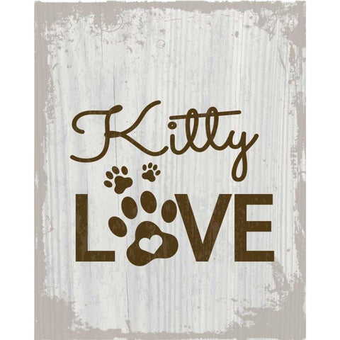 Kitty Love Gold Ornate Wood Framed Art Print with Double Matting by ND Art and Design