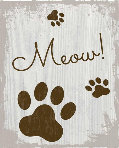 Meow!  Black Ornate Wood Framed Art Print with Double Matting by ND Art and Design
