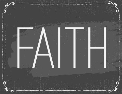 Faith Black Ornate Wood Framed Art Print with Double Matting by ND Art and Design