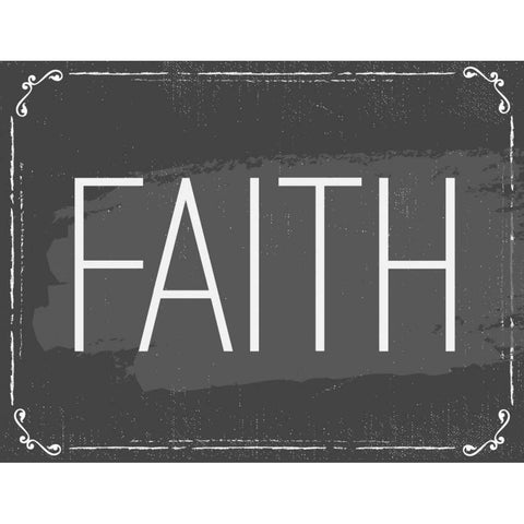 Faith White Modern Wood Framed Art Print by ND Art and Design