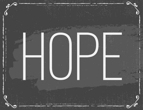 Hope White Modern Wood Framed Art Print with Double Matting by ND Art and Design