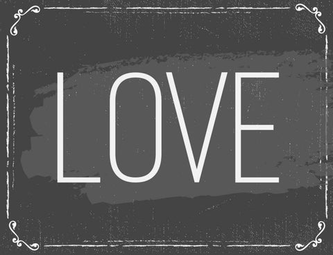 Love Black Ornate Wood Framed Art Print with Double Matting by ND Art and Design