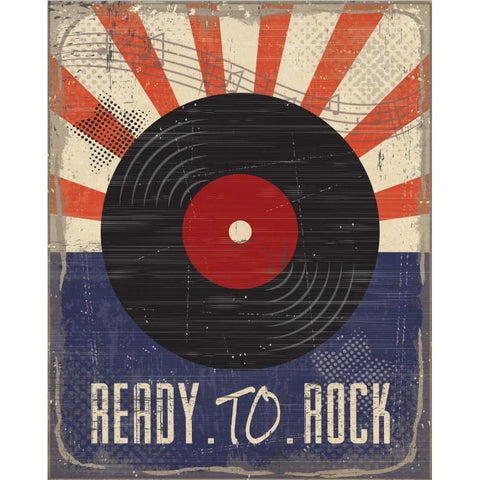 Ready to Rock White Modern Wood Framed Art Print by ND Art and Design