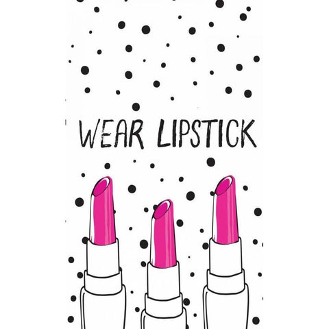 Wear Lipstick Black Modern Wood Framed Art Print with Double Matting by ND Art and Design