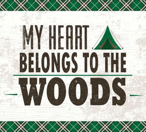 My Heart Belongs to the Woods Black Ornate Wood Framed Art Print with Double Matting by ND Art and Design
