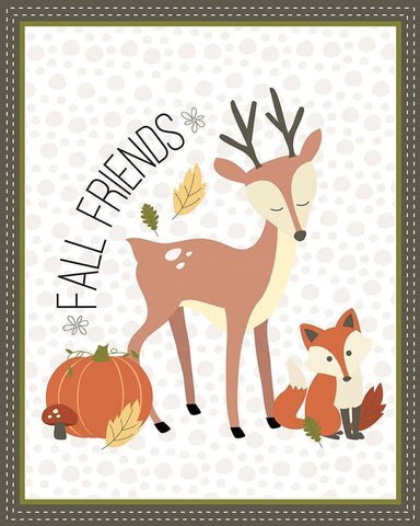 Fall Friends White Modern Wood Framed Art Print with Double Matting by ND Art and Design