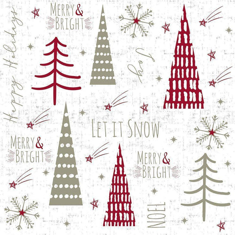 Let It Snow Collage Black Modern Wood Framed Art Print with Double Matting by ND Art and Design