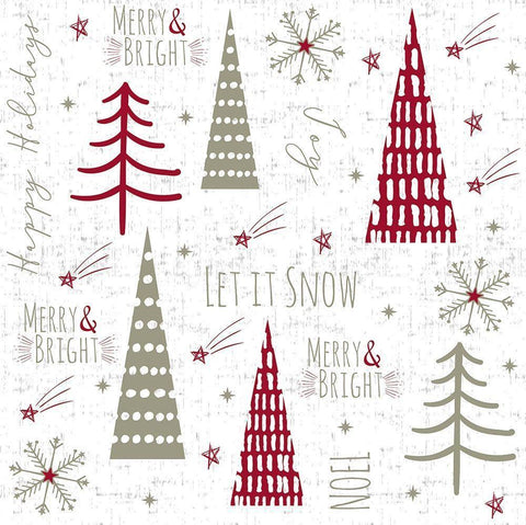 Let It Snow Collage Black Ornate Wood Framed Art Print with Double Matting by ND Art and Design