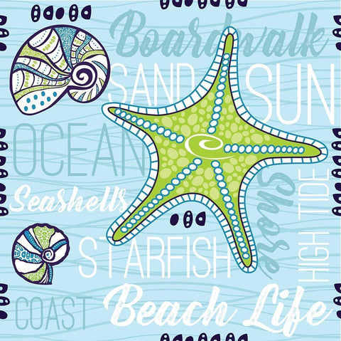 Boardwalk Typography White Modern Wood Framed Art Print with Double Matting by ND Art and Design