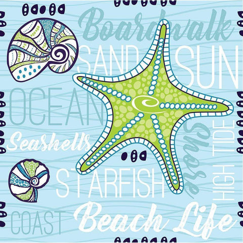 Boardwalk Typography White Modern Wood Framed Art Print by ND Art and Design