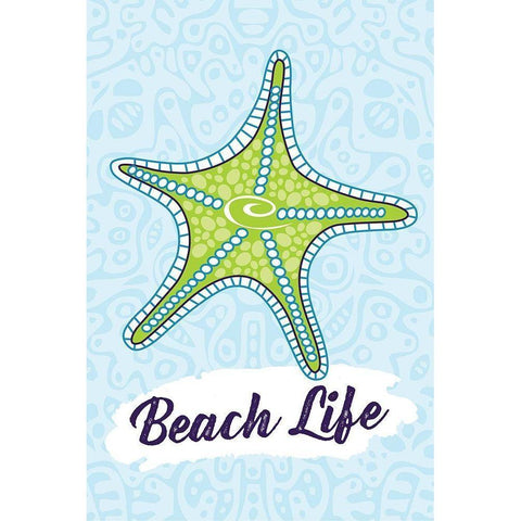 Beach Life Black Modern Wood Framed Art Print with Double Matting by ND Art and Design