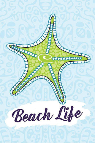 Beach Life Black Ornate Wood Framed Art Print with Double Matting by ND Art and Design