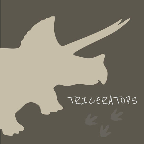 Triceratops Black Modern Wood Framed Art Print by ND Art and Design