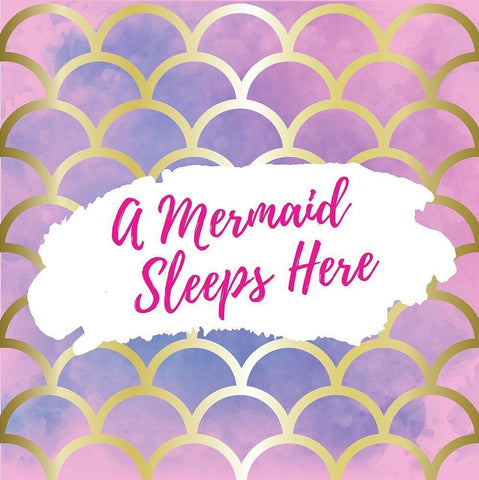 A Mermaid Sleeps Here White Modern Wood Framed Art Print with Double Matting by ND Art and Design