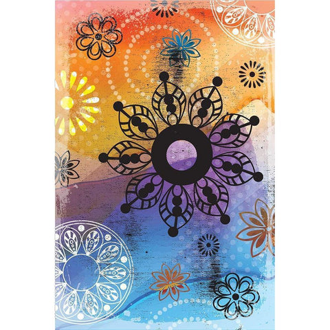 Warm Colors Florals III Gold Ornate Wood Framed Art Print with Double Matting by ND Art and Design