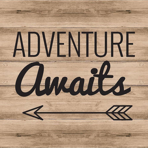 Adventure Awaits Gold Ornate Wood Framed Art Print with Double Matting by ND Art and Design