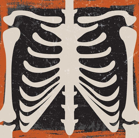 Skeleton Black Ornate Wood Framed Art Print with Double Matting by ND Art and Design