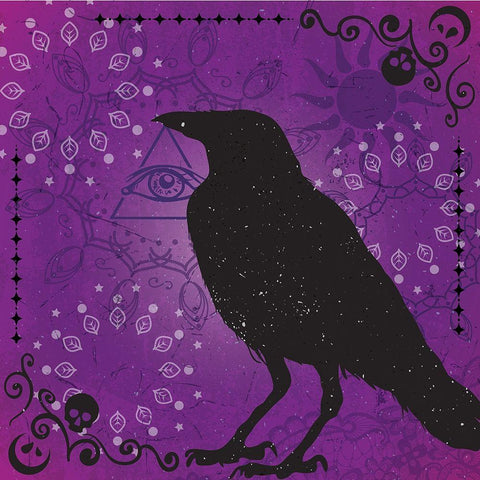 Raven Black Modern Wood Framed Art Print by ND Art and Design