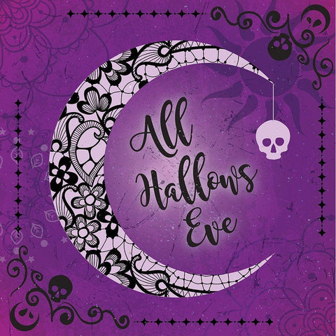 All Hallows Eve Black Modern Wood Framed Art Print by ND Art and Design