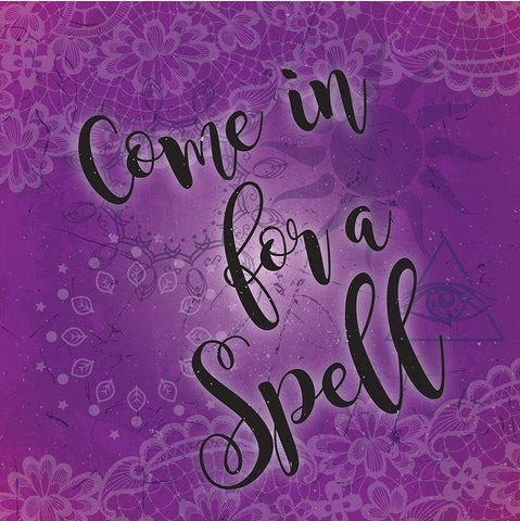 Come in for a Spell Black Ornate Wood Framed Art Print with Double Matting by ND Art and Design