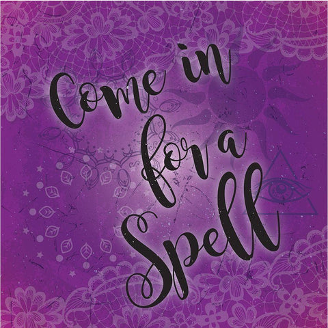 Come in for a Spell Black Modern Wood Framed Art Print by ND Art and Design