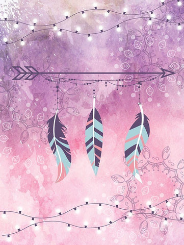 Boho Glow I Black Ornate Wood Framed Art Print with Double Matting by ND Art and Design