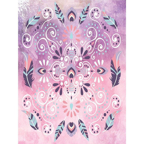 Boho Glow II Gold Ornate Wood Framed Art Print with Double Matting by ND Art and Design