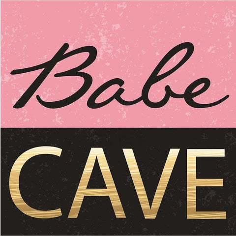 Babe Cave Black Modern Wood Framed Art Print with Double Matting by ND Art and Design