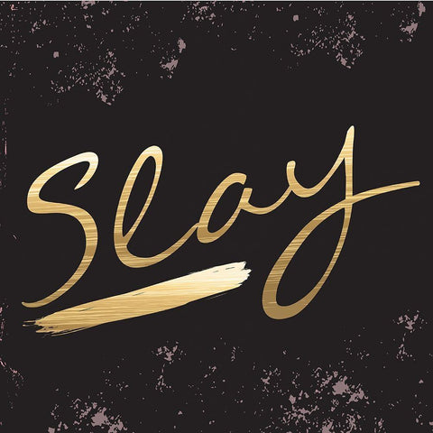 Slay White Modern Wood Framed Art Print by ND Art and Design