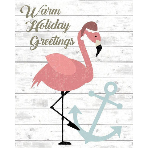 Warm Holiday Greetings White Modern Wood Framed Art Print by ND Art and Design