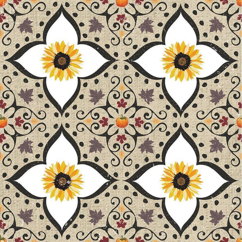 Autumn Harvest Sunflowers Gold Ornate Wood Framed Art Print with Double Matting by ND Art and Design