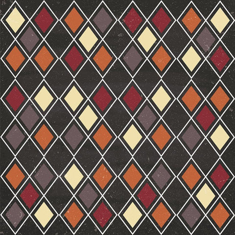 Autumn Harvest Diamond Pattern Black Ornate Wood Framed Art Print with Double Matting by ND Art and Design