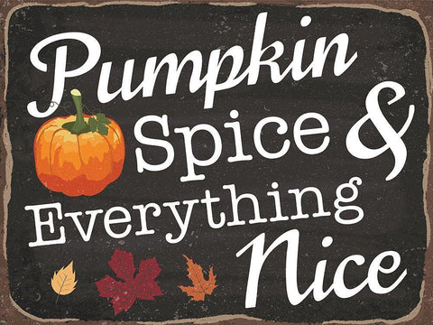 Pumpkin Spice White Modern Wood Framed Art Print with Double Matting by ND Art and Design