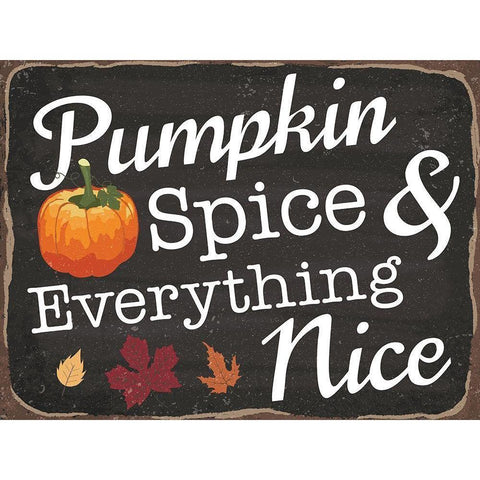 Pumpkin Spice Black Modern Wood Framed Art Print by ND Art and Design