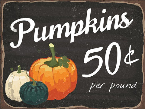 Pumpkins 50Â¢ White Modern Wood Framed Art Print with Double Matting by ND Art and Design