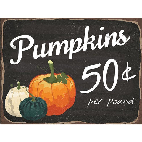 Pumpkins 50Â¢ Black Modern Wood Framed Art Print with Double Matting by ND Art and Design