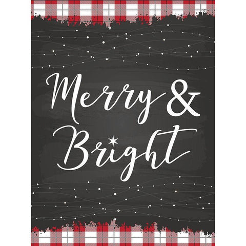 Merry and Bright White Modern Wood Framed Art Print by ND Art and Design