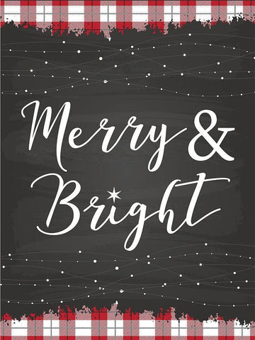 Merry and Bright Black Ornate Wood Framed Art Print with Double Matting by ND Art and Design