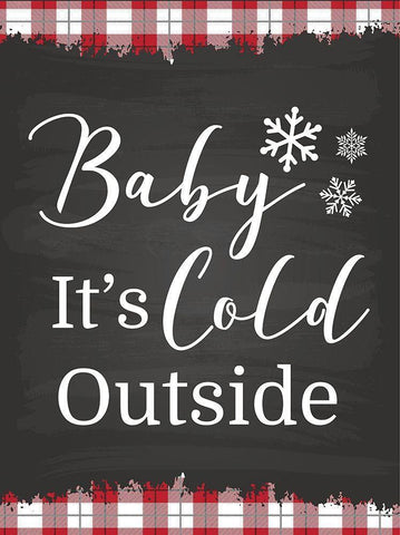 Baby Its Cold White Modern Wood Framed Art Print with Double Matting by ND Art and Design