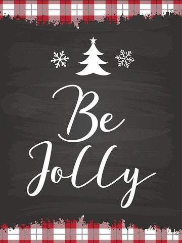 Be Jolly White Modern Wood Framed Art Print with Double Matting by ND Art and Design
