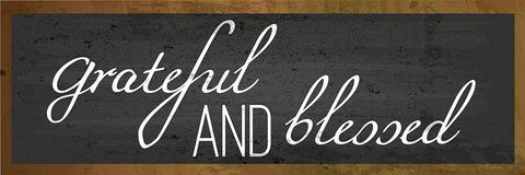 Grateful and Blessed Black Ornate Wood Framed Art Print with Double Matting by ND Art and Design
