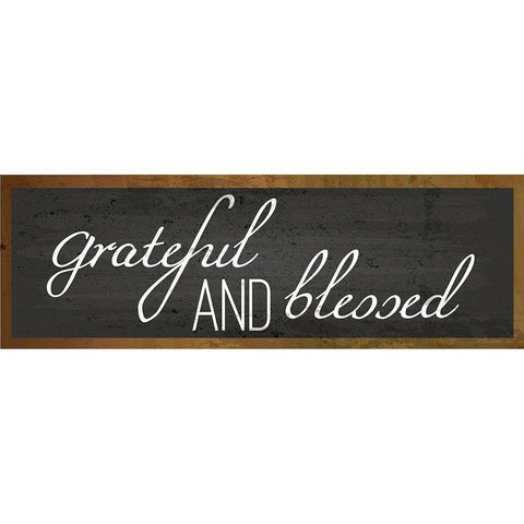 Grateful and Blessed Gold Ornate Wood Framed Art Print with Double Matting by ND Art and Design