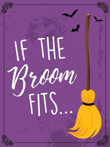Broom Fits White Modern Wood Framed Art Print with Double Matting by ND Art and Design