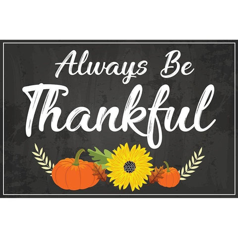 Always Be Thankful Gold Ornate Wood Framed Art Print with Double Matting by ND Art