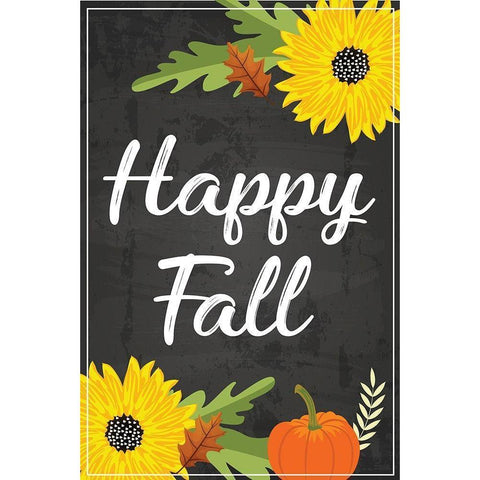 Happy Fall Black Modern Wood Framed Art Print by ND Art