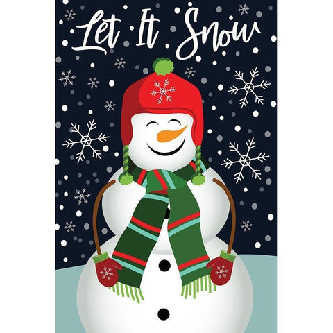 Let It Snow White Modern Wood Framed Art Print by ND Art