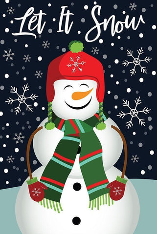 Let It Snow White Modern Wood Framed Art Print with Double Matting by ND Art