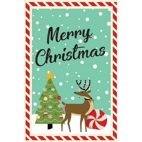 Merry Christmas White Modern Wood Framed Art Print by ND Art
