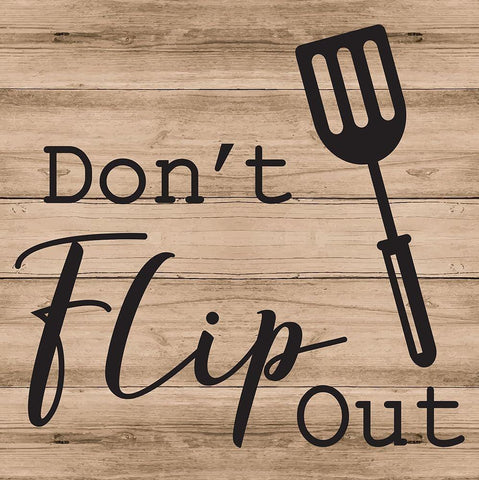 Dont Flip Out White Modern Wood Framed Art Print with Double Matting by ND Art