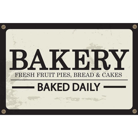 Bakery Black Modern Wood Framed Art Print by ND Art